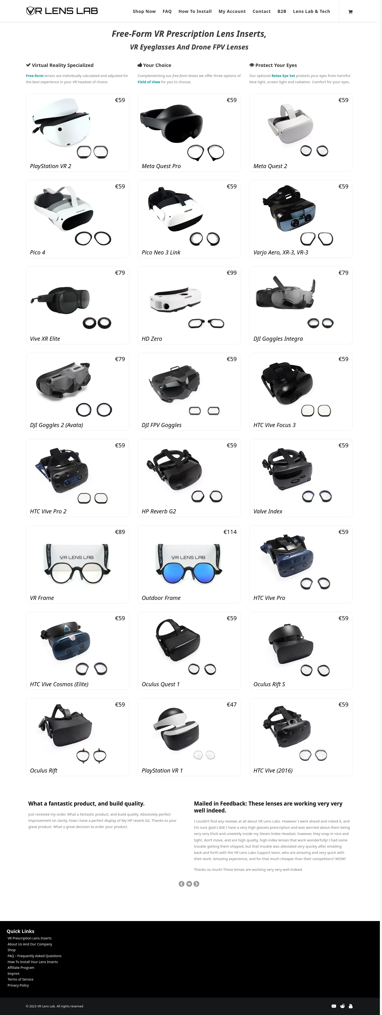 DJI Goggles 2 (Avata) Prescription Inserts - VR Lens Lab